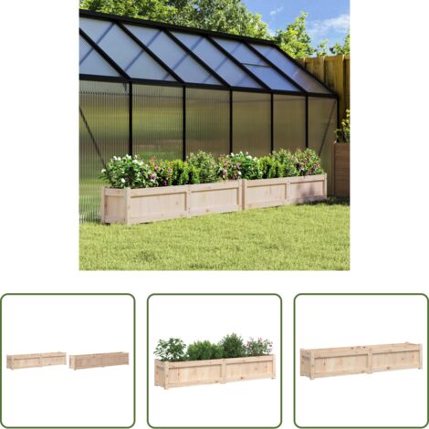 Jardineras de madera -  Jardineras de exterior 2 unidades madera maciza de pino