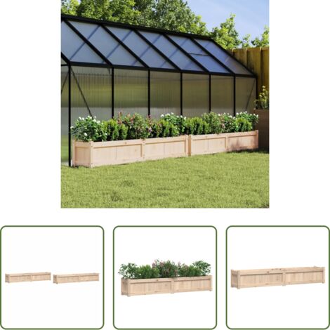 Jardineras de madera -  Jardineras de exterior 2 unidades madera maciza de pino
