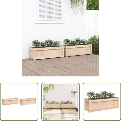 Jardineras de madera -  Jardineras de exterior 2 unidades madera maciza de pino