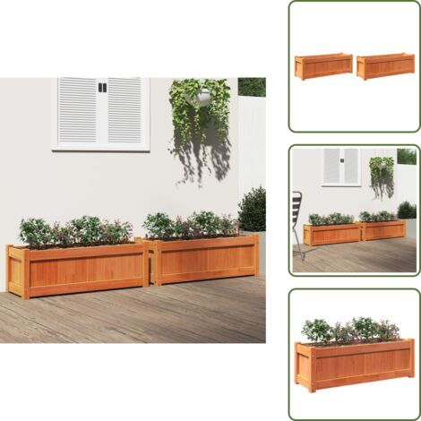 Jardineras de madera - vidaXL Jardineras de exterior 2 uds madera maciza de pino marrón cera - Jardines decorativos
