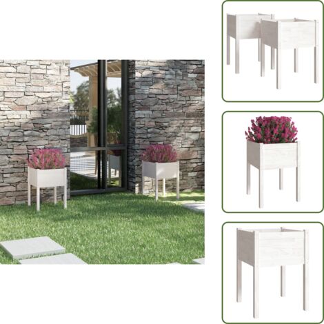 Jardineras para flores - vidaXL Jardineras 2 uds madera maciza de pino 50x50x70 cm - Jardineras para plantas