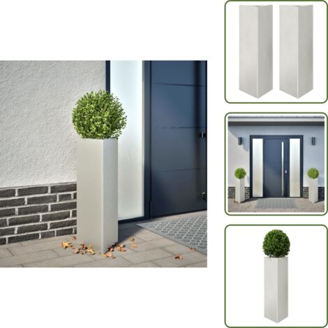 Jardinería al aire libre - vidaXL Jardineras triangulares 2 uds acero negro 30x26x75 cm - Maceteros para flores