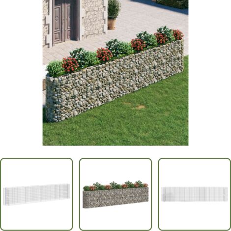 Jardinería -  Arriate de gaviones de hierro galvanizado 470x50x100 cm