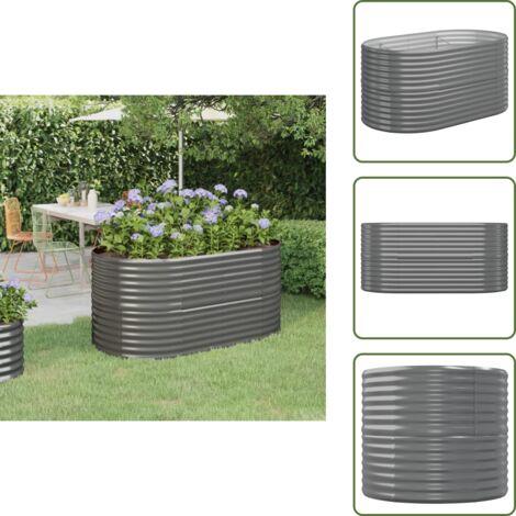 Jardinería exterior - vidaXL Jardinera arriate acero galvanizado gris 152x80x68 cm - Maceta para plantas