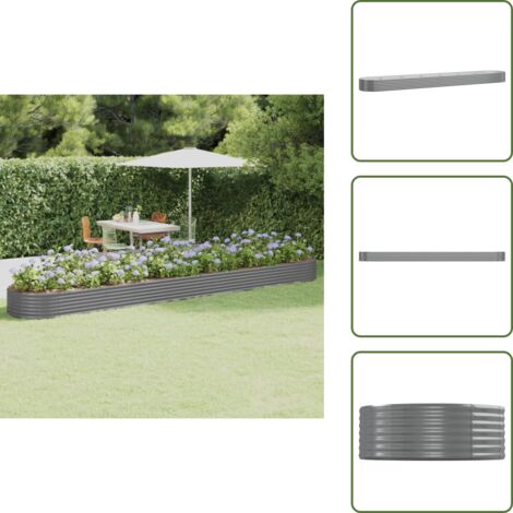 Jardinería exterior - vidaXL Jardinera arriate acero galvanizado gris 544x100x36 cm - Maceta para plantas