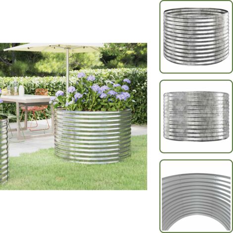 Jardinería exterior - vidaXL Jardinera arriate acero galvanizado plata 100x100x68 cm - Maceta para plantas