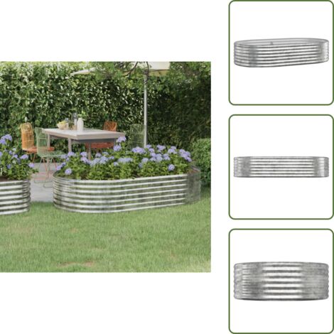 Jardinería exterior - vidaXL Jardinera arriate acero galvanizado plata 175x100x36 cm - Maceta para plantas