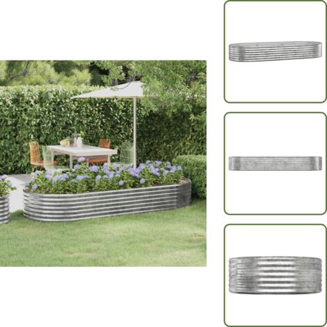 Jardinería exterior - vidaXL Jardinera arriate acero galvanizado plata 249x100x36 cm - Maceta para plantas