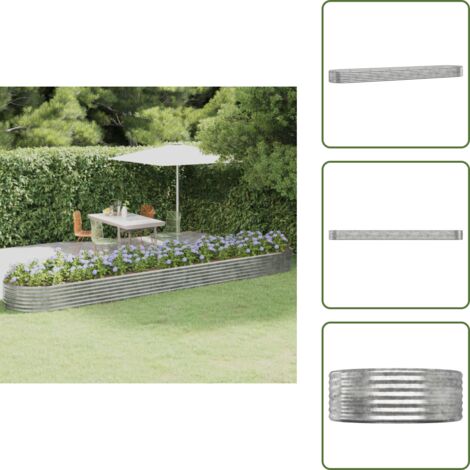 Jardinería exterior - vidaXL Jardinera arriate acero galvanizado plata 507x100x36 cm - Maceta para plantas