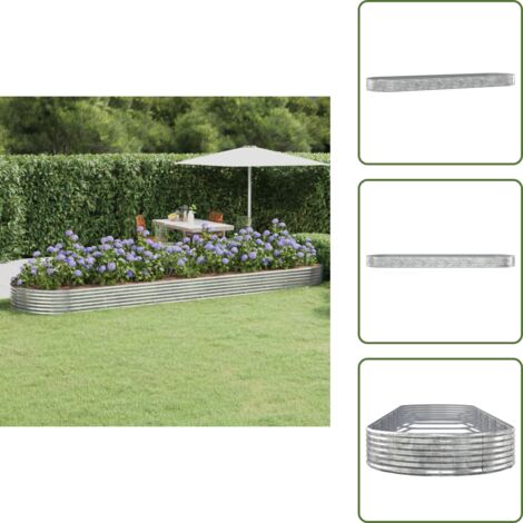 Jardinería exterior - vidaXL Jardinera arriate acero galvanizado plata 523x140x36 cm - Maceta para plantas