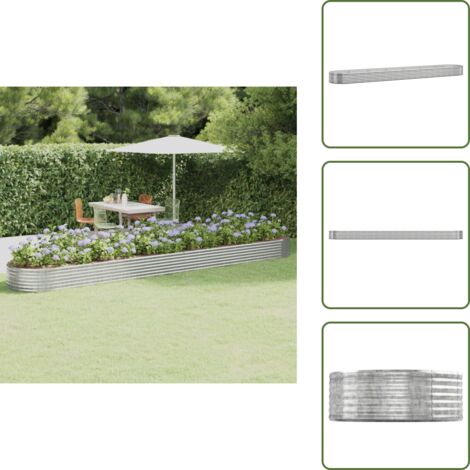 Jardinería exterior - vidaXL Jardinera arriate acero galvanizado plata 544x100x36 cm - Maceta para plantas