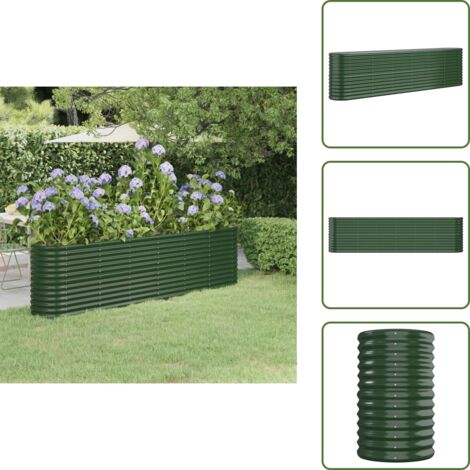 Jardinería exterior - vidaXL Jardinera arriate acero galvanizado verde 260x40x68 cm - Maceta verde