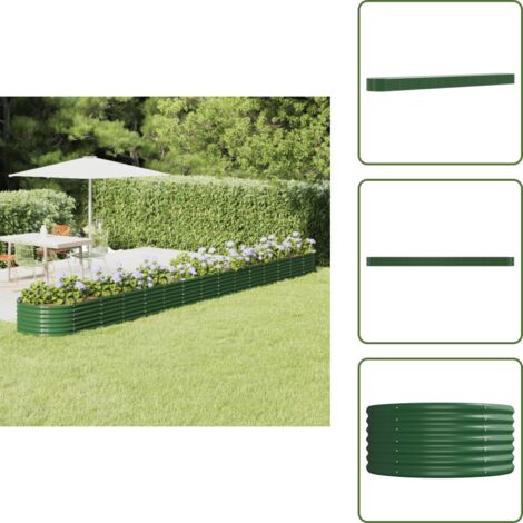 Jardinería exterior - vidaXL Jardinera arriate acero galvanizado verde 620x80x36 cm - Maceta verde