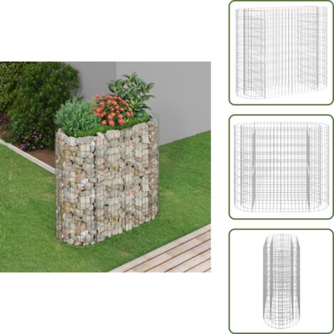 Jardinería - vidaXL Arriate de gaviones de hierro galvanizado 120x50x100 cm - Gaviones para patio