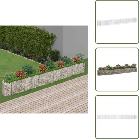 Jardinería - vidaXL Arriate de gaviones de hierro galvanizado 470x50x50 cm - Gaviones para patio