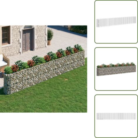 Jardinería - vidaXL Arriate de gaviones de hierro galvanizado 610x50x100 cm - Gaviones para patio
