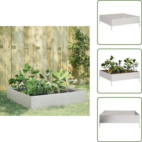 Jardinería - vidaXL Jardinera de acero inoxidable 100x100x33,5 cm - Plantas