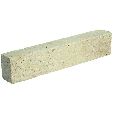 Jardinex – Bordure de jardin en travertin 30 x 10 x 10 cm – Beige – Lot de 15 pièces – Pour délimitation de parterres et allées
