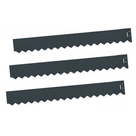 Jardinex – Kit de 3 bordures en acier galvanisé 99 x 12 cm – Peinture époxy haute qualité – Durabilité 10 ans – Sécurisées avec dessus replié