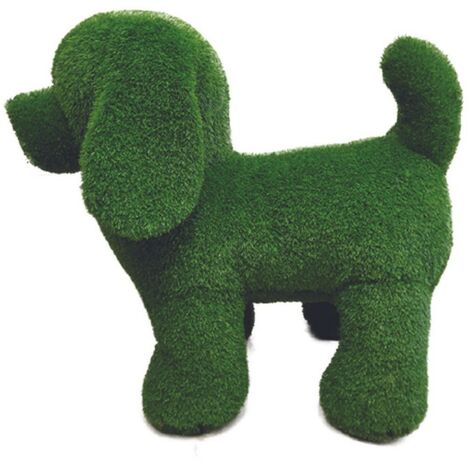 Jardinex – Peluche de jardin chien en gazon synthétique – Hauteur 35 cm – Rembourrage polyester doux – Résistant aux intempéries