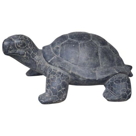 Jardinex – Statue jardin tortue 62 cm – Gris anthracite – Pierre décorative pour extérieur – Élégante et durable