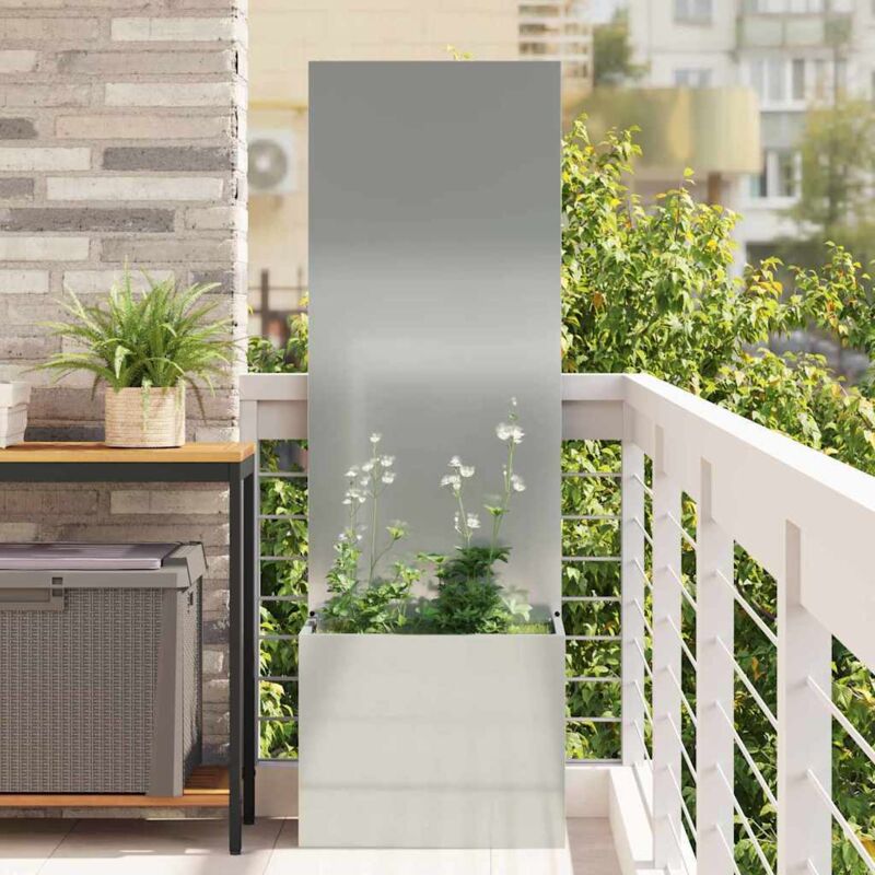 Jardinier avec Panneau Décoratif Argent 50 x 140 cm Vidaxl