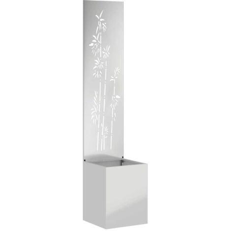 Jardinier avec Panneau Décoratif Argent 32 x 140 cm CFW229879