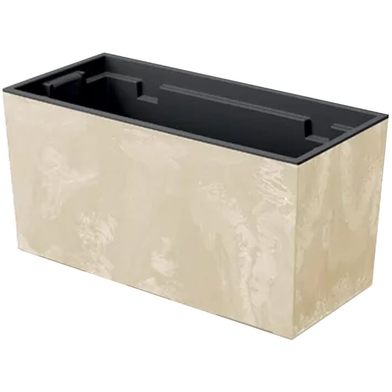 Pot de Beton Effet Urbi Beton Effect, Dimensions (mm) 395x185x195, couleur crème - Beige