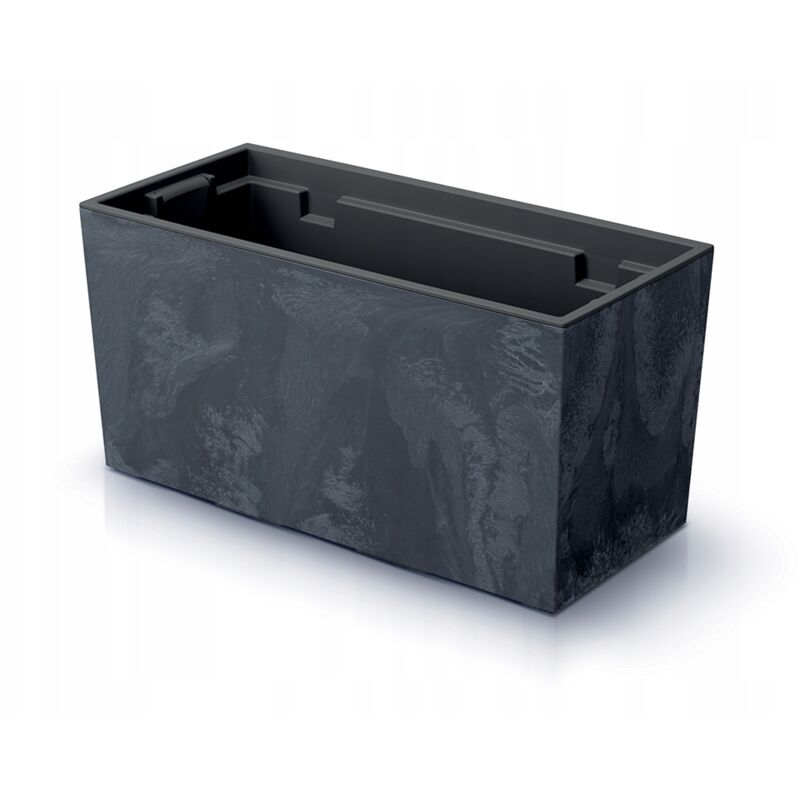 Jardinera pour Balcón Urbi Case Beton Effet, Dimensions (mm) 395x185x195, couleur anthracite - Gris foncé
