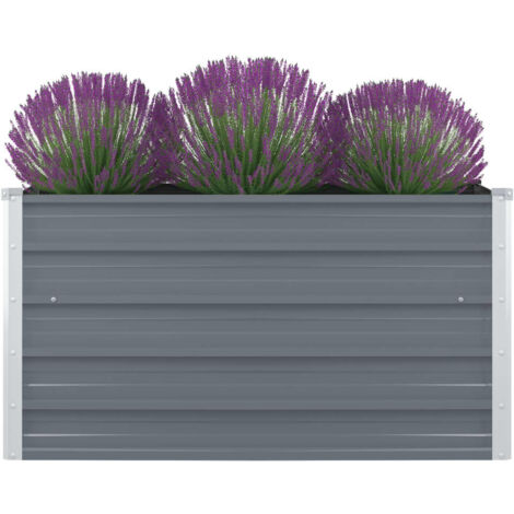 vidaXL Jardinière Acier Galvanisé Pot à Fleurs Plante Jardin Multicolore