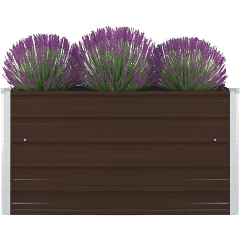 Jardinière 100 x 100 x 45 cm Acier galvanisé Marron