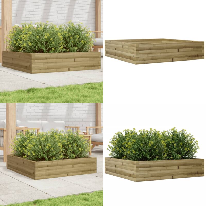 Vidaxl - Jardinière 100x100x23 cm bois de pin imprégné - Jardinier - Pot De Fleurs - Bac à Plantation - Extérieur - Terrasse - Home & Living