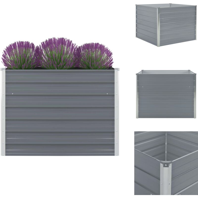 Vidaxl - Jardinière 100x100x77 cm Acier galvanisé Gris - Jardinierè Surélevée - Jardinière Extérieure - Pot De Fleurs - Jardinière Acier - Jardinière