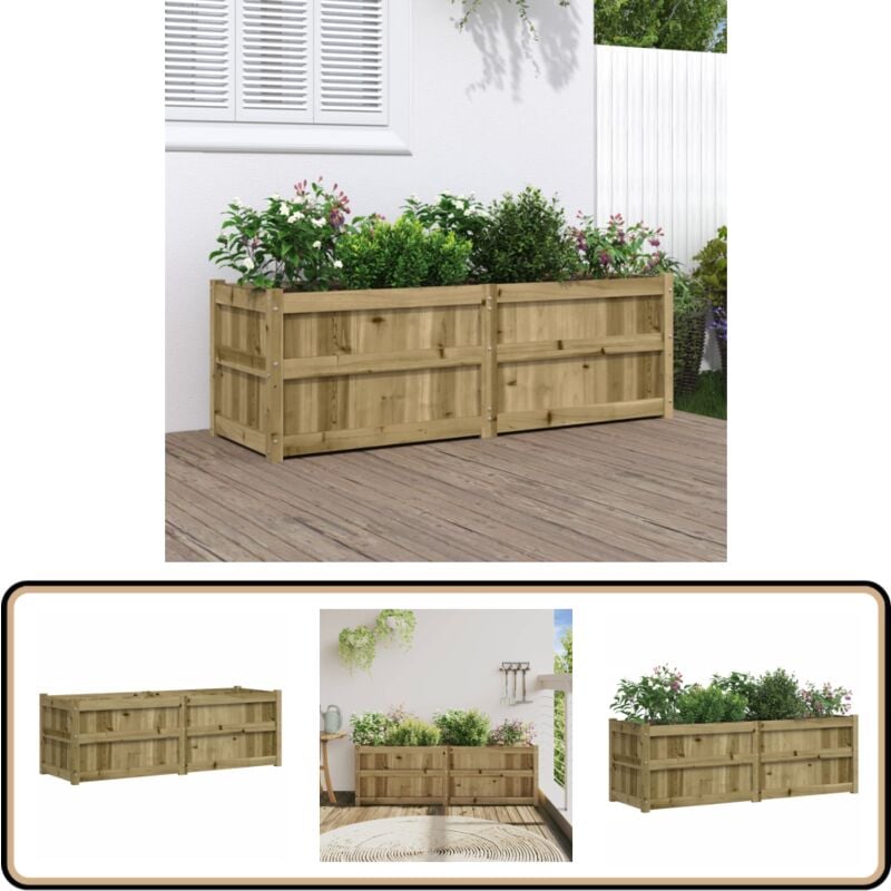 Vidaxl - Jardinière 150x50x50 cm bois de pin imprégné - Jardiniered'extérieure - Jardinière Bois - Pot De Fleurs Extérieur - Déco Jardin - Planter