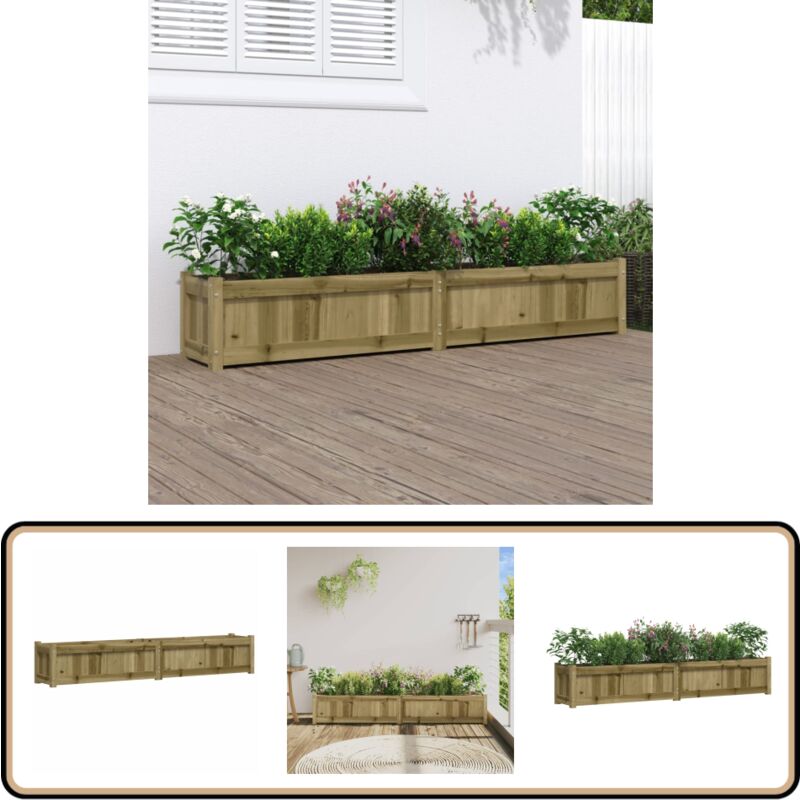 Vidaxl - Jardinière 180x31x31 cm bois de pin imprégné - Jardiniered'extérieure - Jardinière Bois - Pot De Fleurs Extérieur - Déco Jardin - Bac à