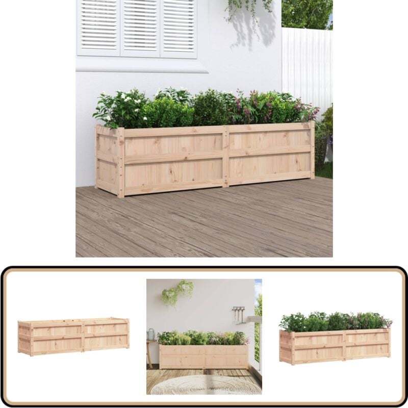 Vidaxl - Jardinière 180x50x50 cm bois de pin massif - Jardiniered'extérieure - Jardinière Bois - Pot De Fleurs Extérieur - Déco Jardin - Bac à Fleurs