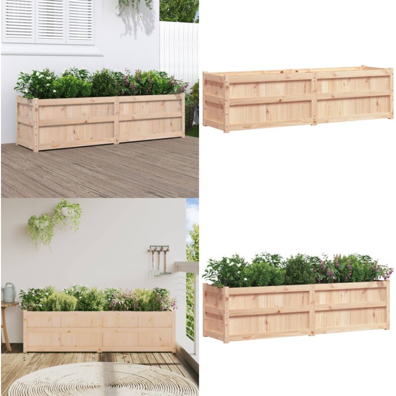 Vidaxl - Jardinière 180x50x50 cm bois de pin massif - Jardiniered'extérieure - Jardinière Bois - Pot De Fleurs Extérieur - Déco Jardin - Bac à Fleurs
