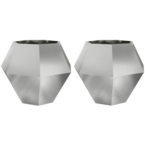 Jardinière 2 pcs Argent 100 x 100 x 80 cm Acier galvanisé CFW156687