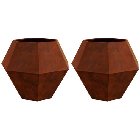 Jardinière 2 pcs  Bac à fleurs Rouillé 100 x 100 x 80 cm