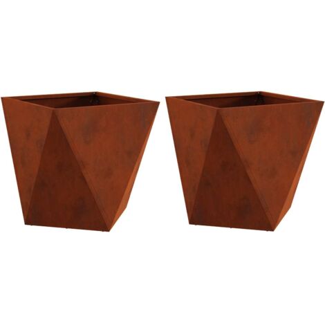 Jardinière 2 pcs  Bac à fleurs Rouillé 40 x 40 x 40 cm