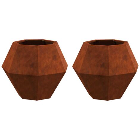 Jardinière 2 pcs  Bac à fleurs Rouillé 50 x 50 x 40 cm
