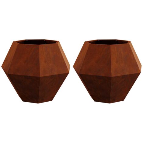 Jardinière 2 pcs  Bac à fleurs Rouillé 75 x 75 x 60 cm