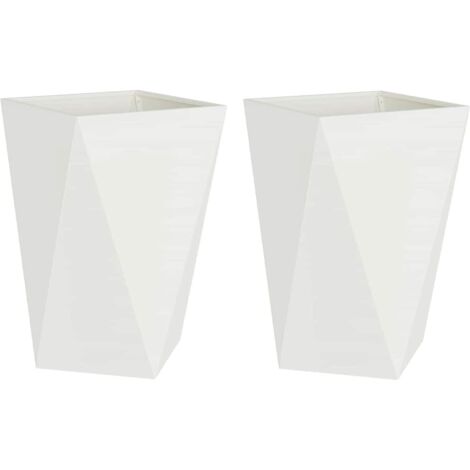 Jardinière 2 pcs Blanc 50 x 50 x 75 cm Acier CFW312514