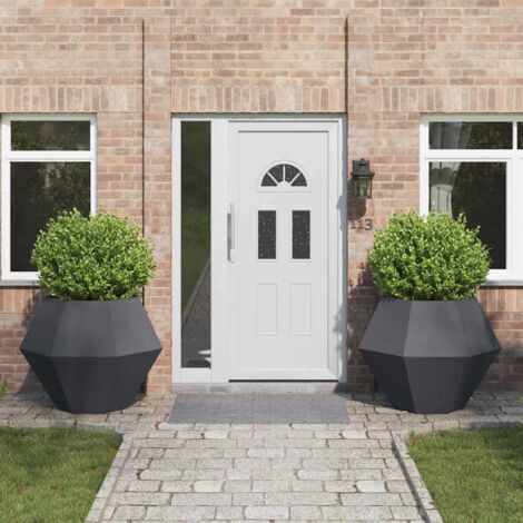 Jardinière 2 pcs-Lot de 2 Pot de fleur-Bac à fleurs  Anthracite 100 x 100 x 80 cm Acier