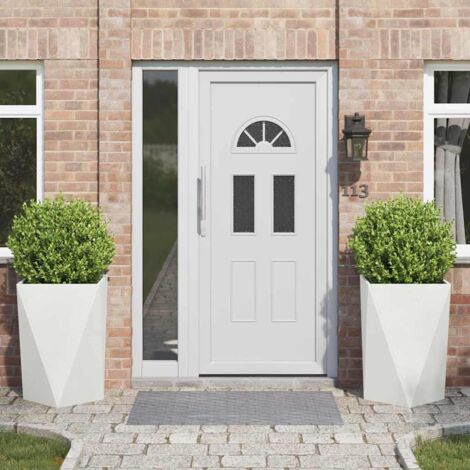 Jardinière 2 pcs-Lot de 2 Pot de fleur-Bac à fleurs Blanc 50 x 50 x 75 cm Acier