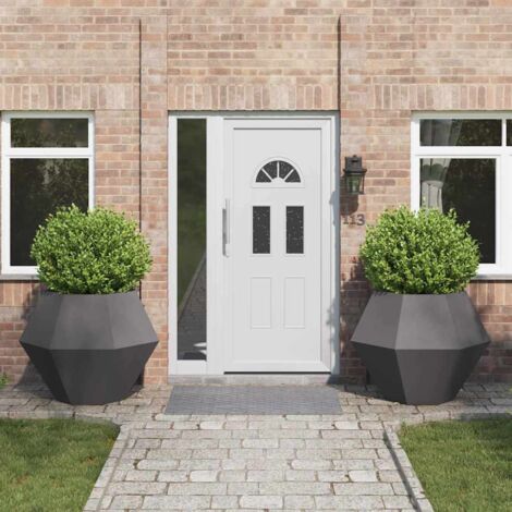 Jardinière 2 pcs-Lot de 2 Pot de fleur-Bac à fleurs  Noir 100 x 100 x 80 cm Acier