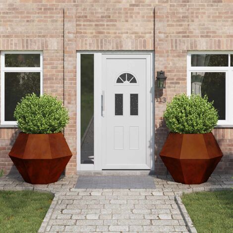 Jardinière 2 pcs-Lot de 2 Pot de fleur-Bac à fleurs  Rouillé 100 x 100 x 80 cm