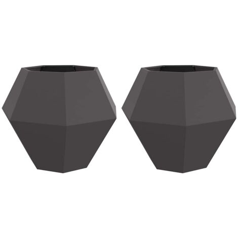 Jardinière 2 pcs Noir 100 x 100 x 80 cm Acier CFW310892