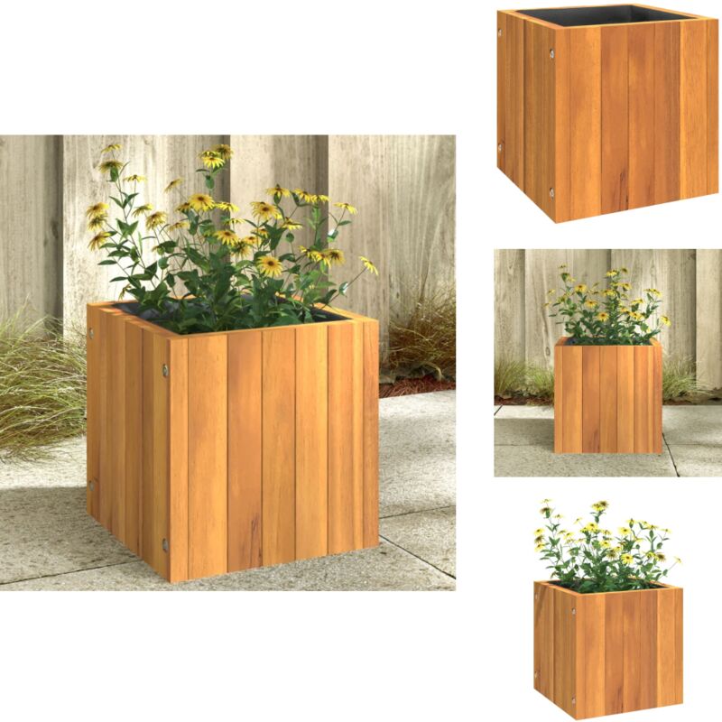 Jardinière 25x25x25 cm bois massif d'acacia - Jardiniered'intérieur - Jardinière Acacia - Pot De Fleurs Extérieur - Déco Intérieure - Plante