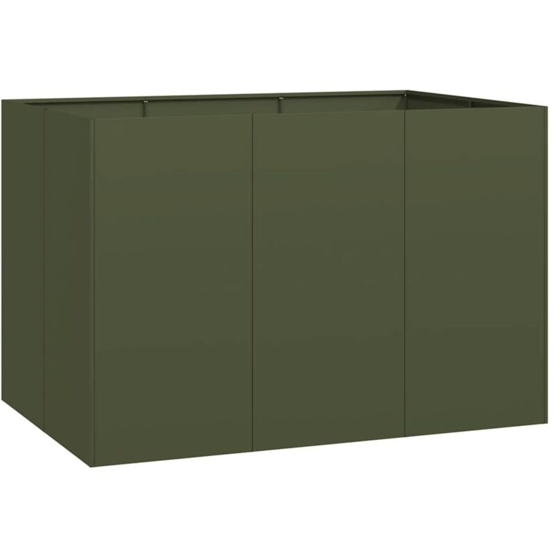 Vidaxl - Jardinière vert olive 120x80x80 cm acier
